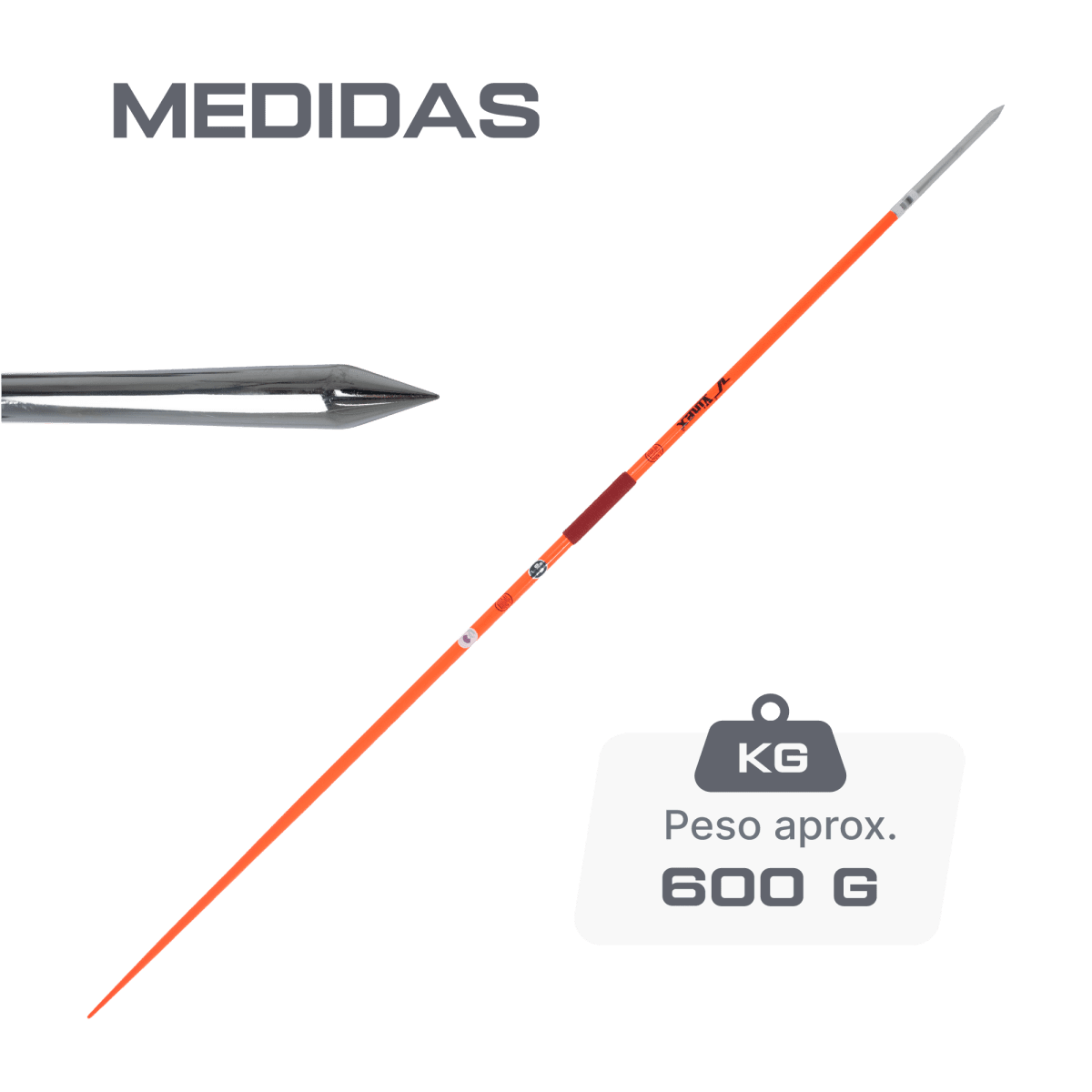 Dardo de duralumínio e aço 600g modelo competição IAAF Vinex (JAL-CH600)