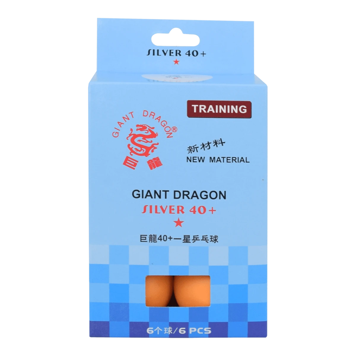 Bolinha de tênis de mesa 1 estrela Silver Giant Dragon - cnj com 6 und - BRANCA