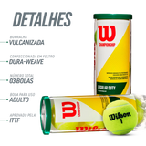 Bolinha/bola de tênis de campo Championship Regular Duty Wilson - tubo com 3 und