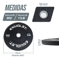 Kit 100kg Anilhas Olímpicas Bumpers Padrão IWF Envolst