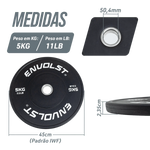 Kit 100kg Anilhas Olímpicas Bumpers Padrão IWF Envolst