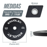 Kit 100kg Anilhas Olímpicas Bumpers Padrão IWF Envolst