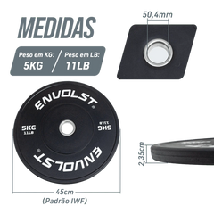 Kit 100kg Anilhas Olímpicas Bumpers Padrão IWF Envolst