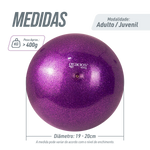 Bola Ginástica Rítmica Oficial 400g Glitter Gracios - Roxo
