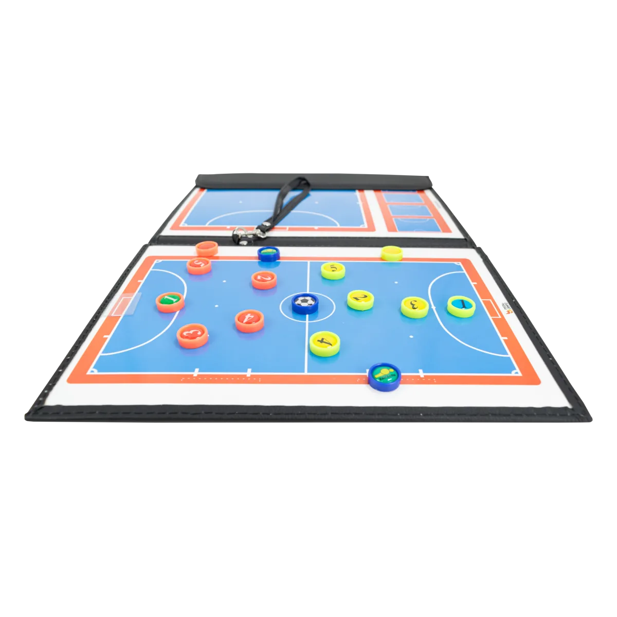 Prancheta tática magnética com caneta para treinamento de futsal Pista e Campo - Modelo pasta preta