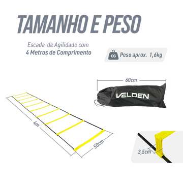 Escada de agilidade com barreiras 4m Velden