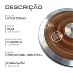 Disco de aço e madeira 3kg Pista e Campo