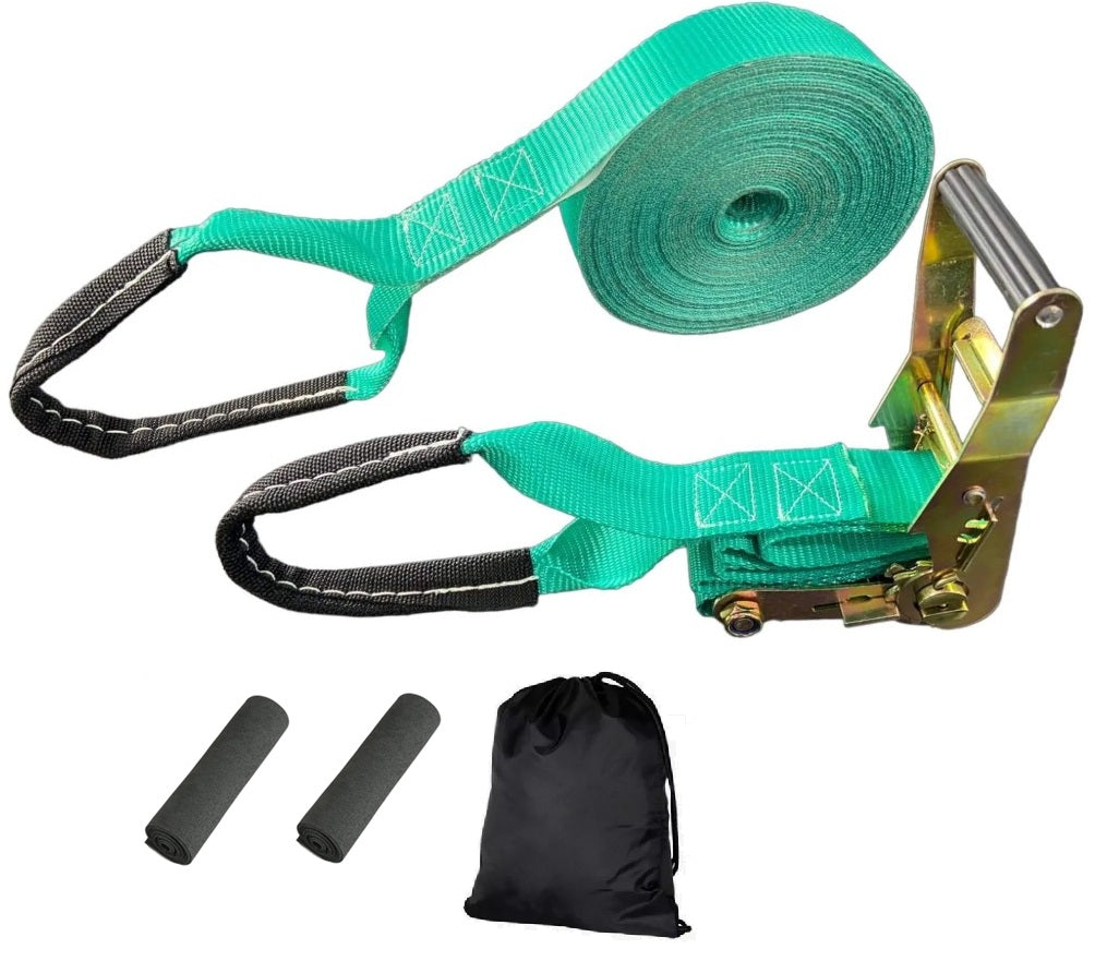 Slackline 50mm com bolsa e protetores de árvore Pista e Campo
