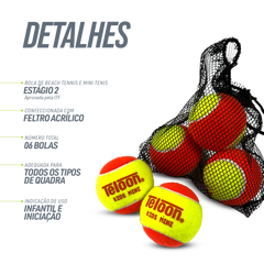 Bolas de Beach Tennis Estágio 2 Oficial ITF 6 un. Kids Mini