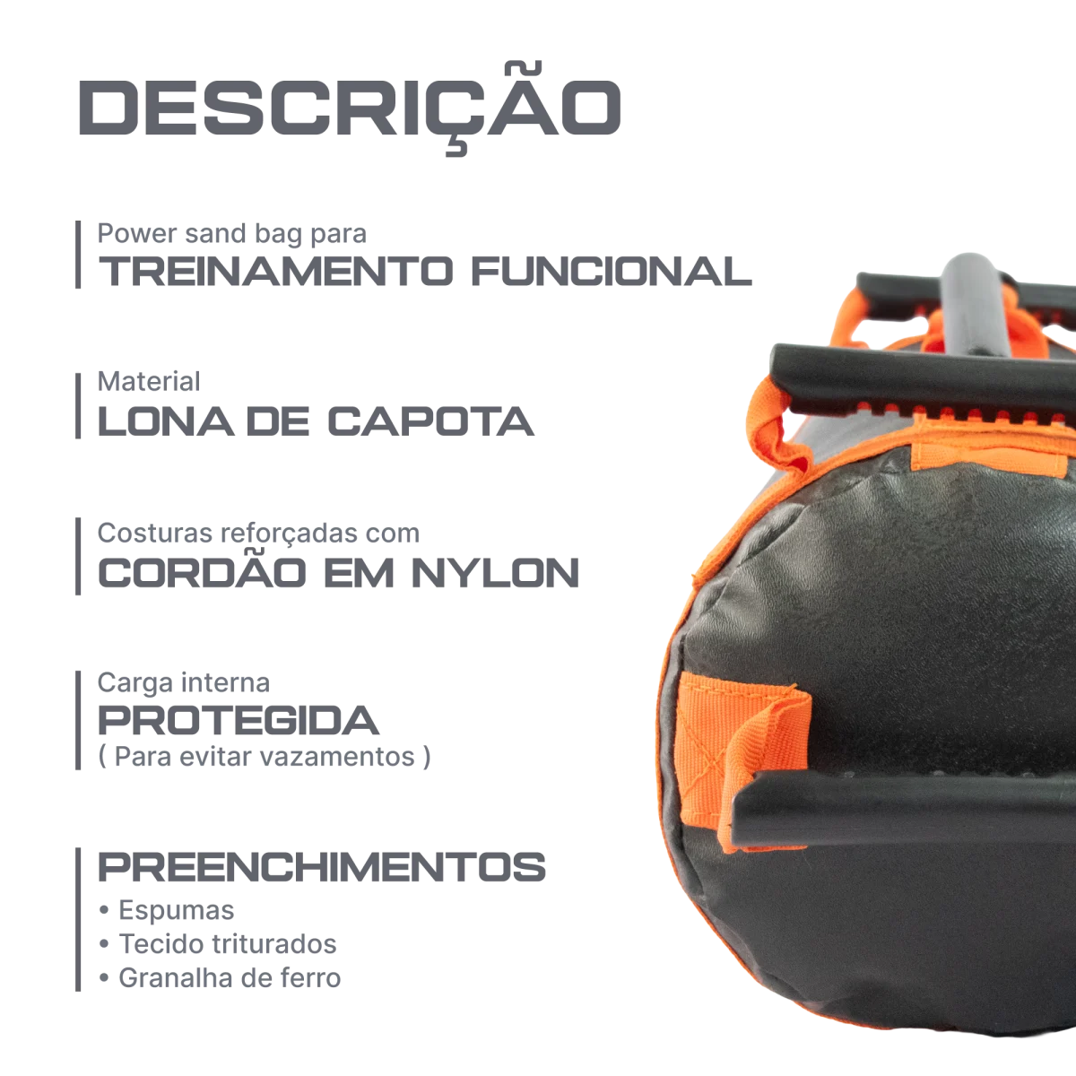 Power sand bag para treinamento funcional 5kg Envolst