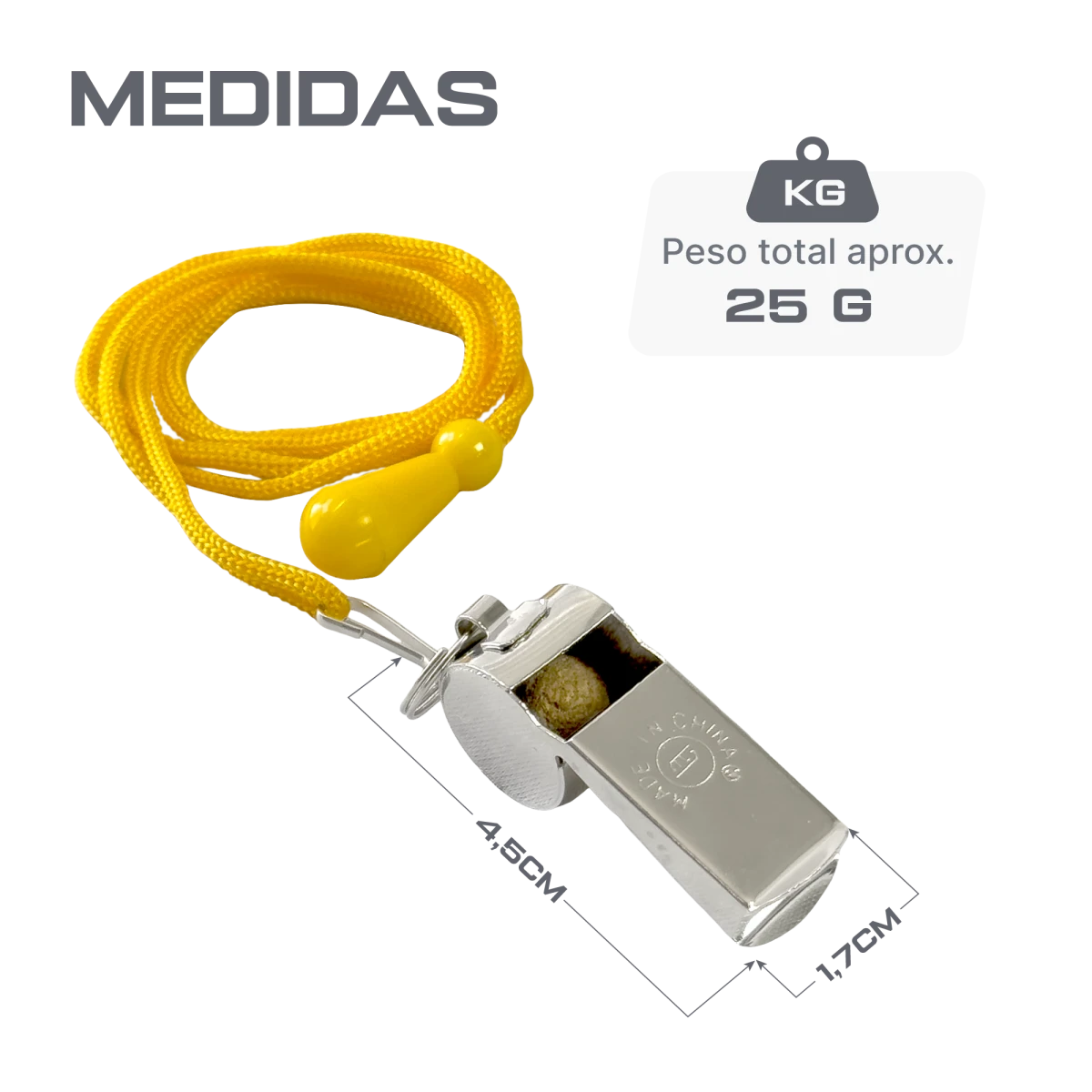 Apito de inox com cordão Velden