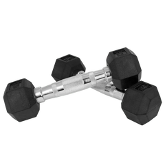 Kit Halteres Sextavados Emborrachados Pegada Cromada Envolst - Pares 1 a 5Kg