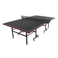 Mesa de tenis de mesa de aco e madeira preto com rede 6202-18MM