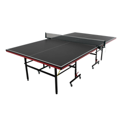 Mesa de tenis de mesa de aco e madeira preto com rede 6202-18MM