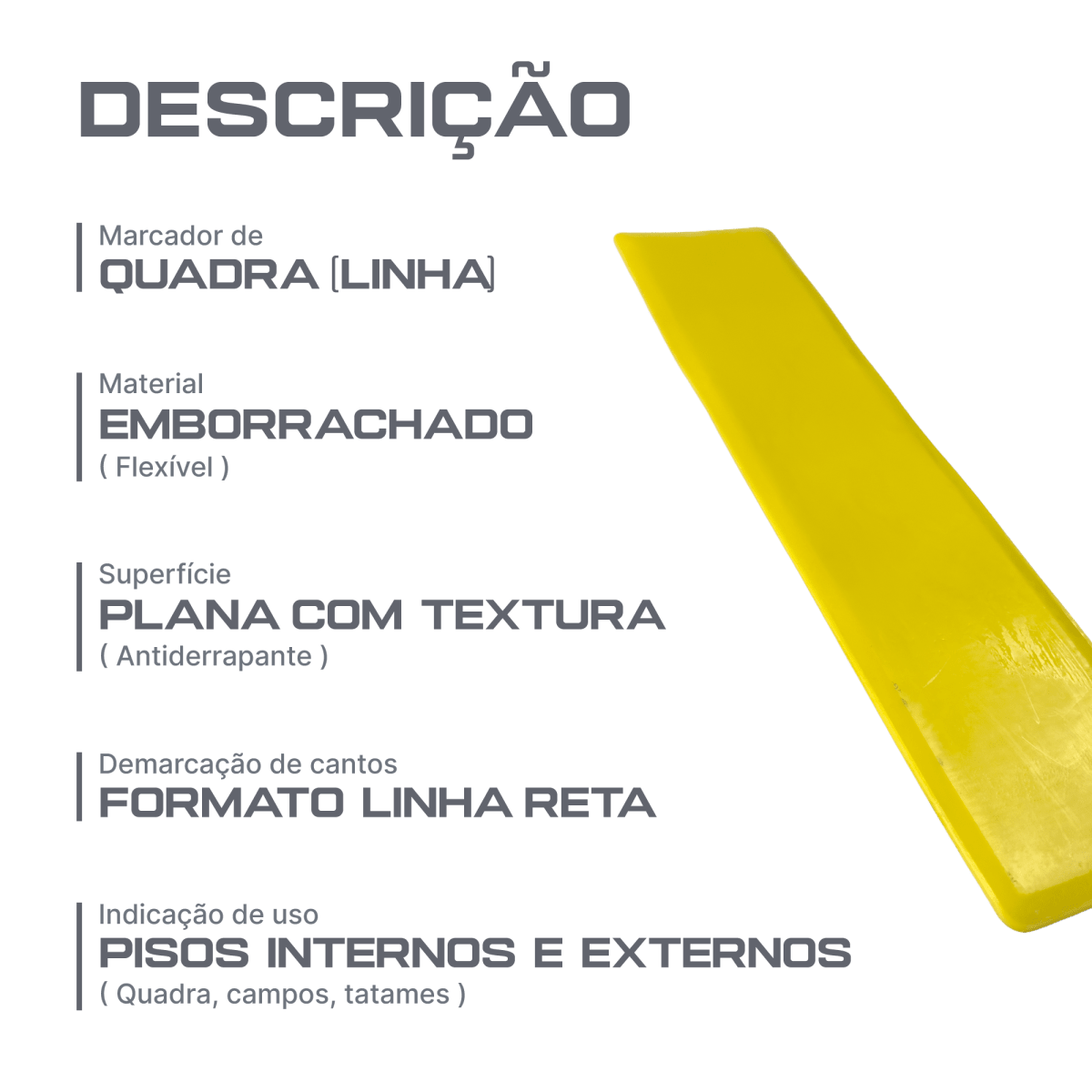 Marcadores de quadra linha reta Velden - Amarelo