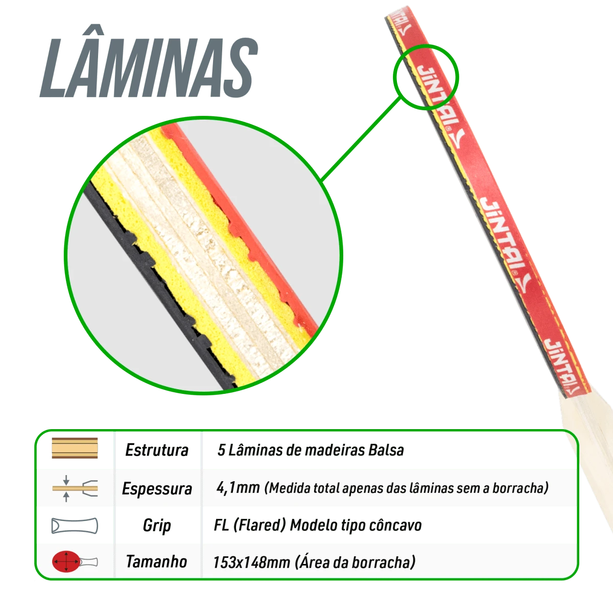 Raquete de tênis de mesa 2 estrelas Vortex Jintai