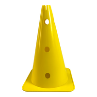 Cone de sinalização 38cm de plástico com furos premium reforçado Pista e Campo - Amarelo