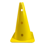 Cone de sinalização 38cm de plástico com furos premium reforçado Pista e Campo - Amarelo
