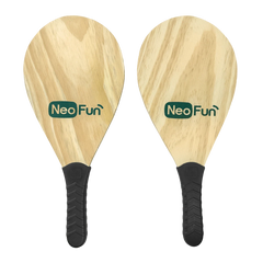 Raquetes de madeira com empunhadura para frescobol Neofun - par (acompanha bolinha)