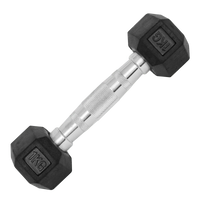 Kit Halteres Sextavados Emborrachados Pegada Cromada Envolst - Pares 1 a 10Kg