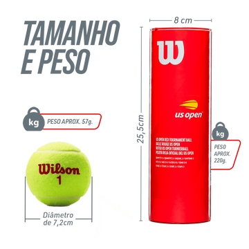 Bolas Tênis de Campo Estágio 3 Vermelha Iniciantes Tubo 3un Wilson