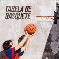 Tabela de basquete de parede quadro transparente de 120x80cm com aro e rede Velden