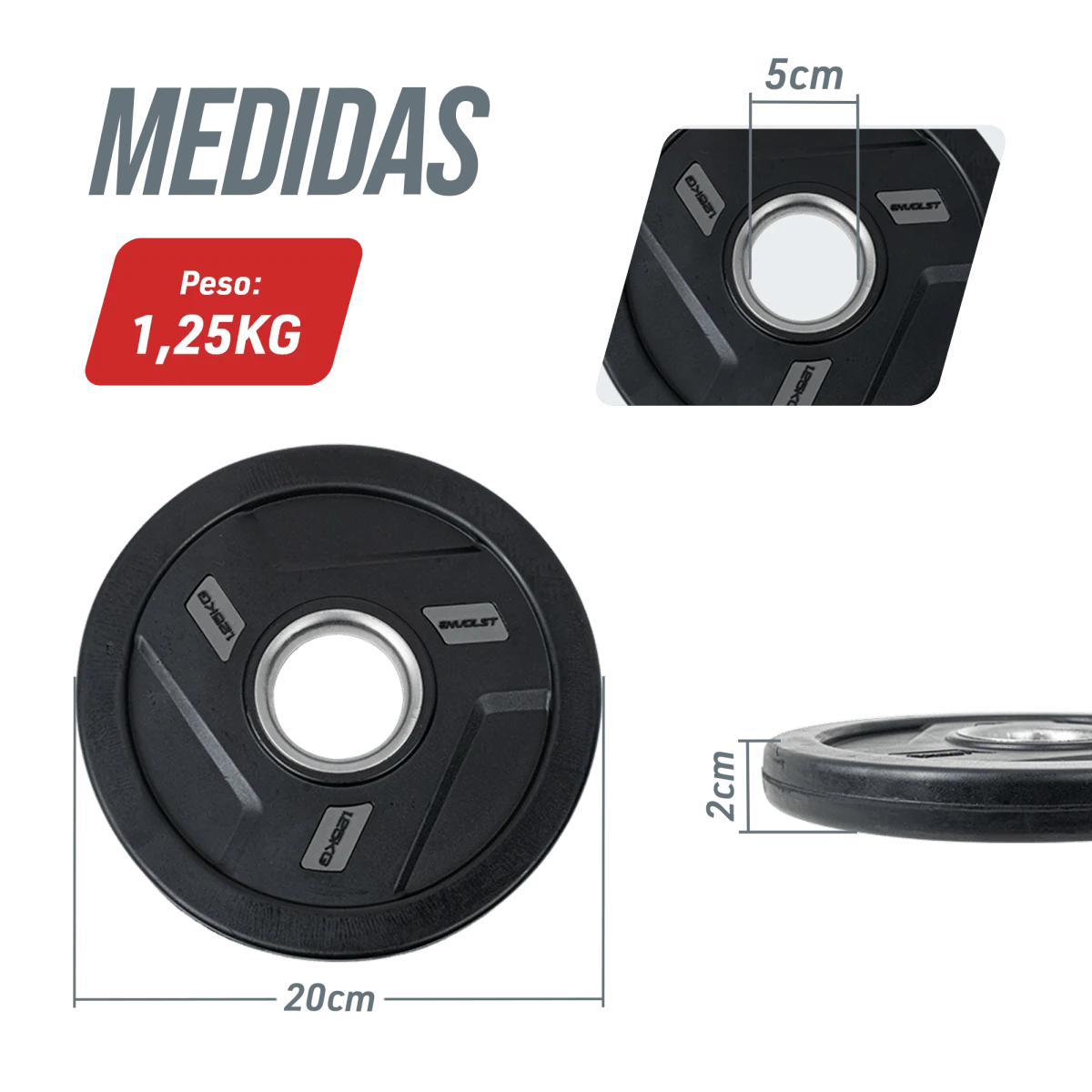 Kit 200kg Anilhas Olímpicas Profissionais Vulcanizadas Envolst