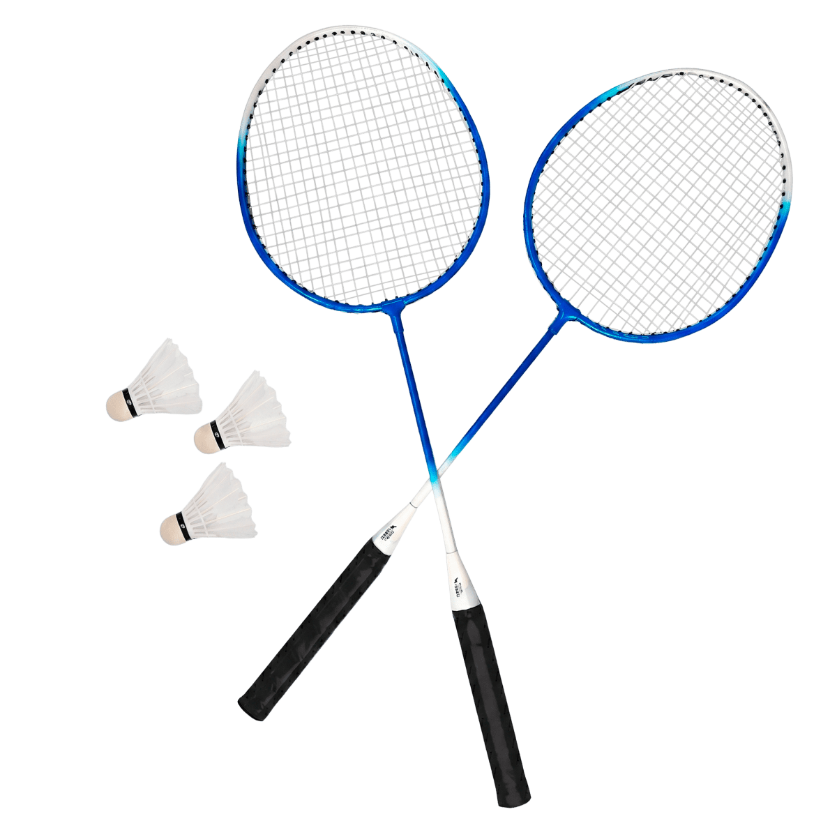 Kit de badminton com 02 raquetes de aço e 03 volantes Loire