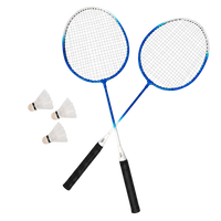 Kit de badminton com 02 raquetes de aço e 03 volantes Loire