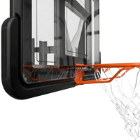 Tabela de basquete de parede quadro transparente de 110x74cm com aro e rede Velden