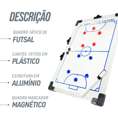 Quadro tático para treinamento esportivo futsal 45x30cm Vinex