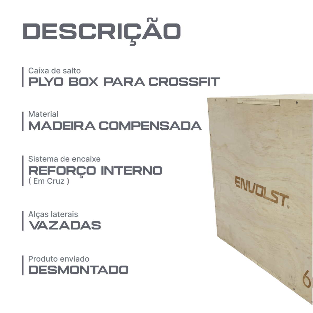 Caixa de Salto Plyo box para Crossfit Envolst