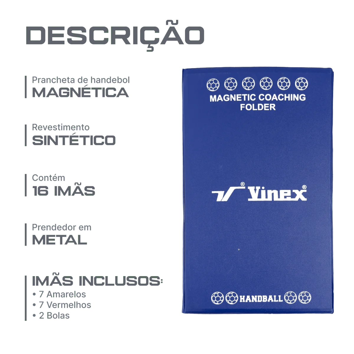 Prancheta magnética para treinador de handebol Vinex