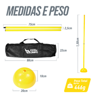 Baliza (slalom) com base de plástico Velden - cnj com 5 und - com bolsa - Amarelo