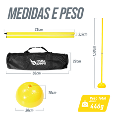 Baliza (slalom) com base de plástico Velden - cnj com 5 und - com bolsa - Amarelo