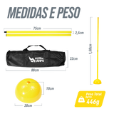 Baliza (slalom) com base de plástico Velden - cnj com 5 und - com bolsa - Amarelo