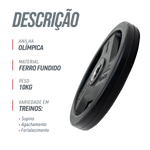 Anilha Olímpica com Anel de Metal 10Kg Envolst