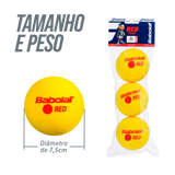 Bolinha bola de tênis de campo de espuma iniciantes Babolat Red Foam - pacote com 3 und