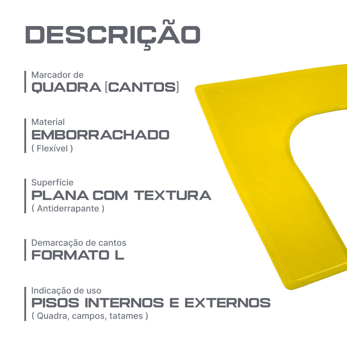 Marcadores de quadra cantos Velden - Amarelo