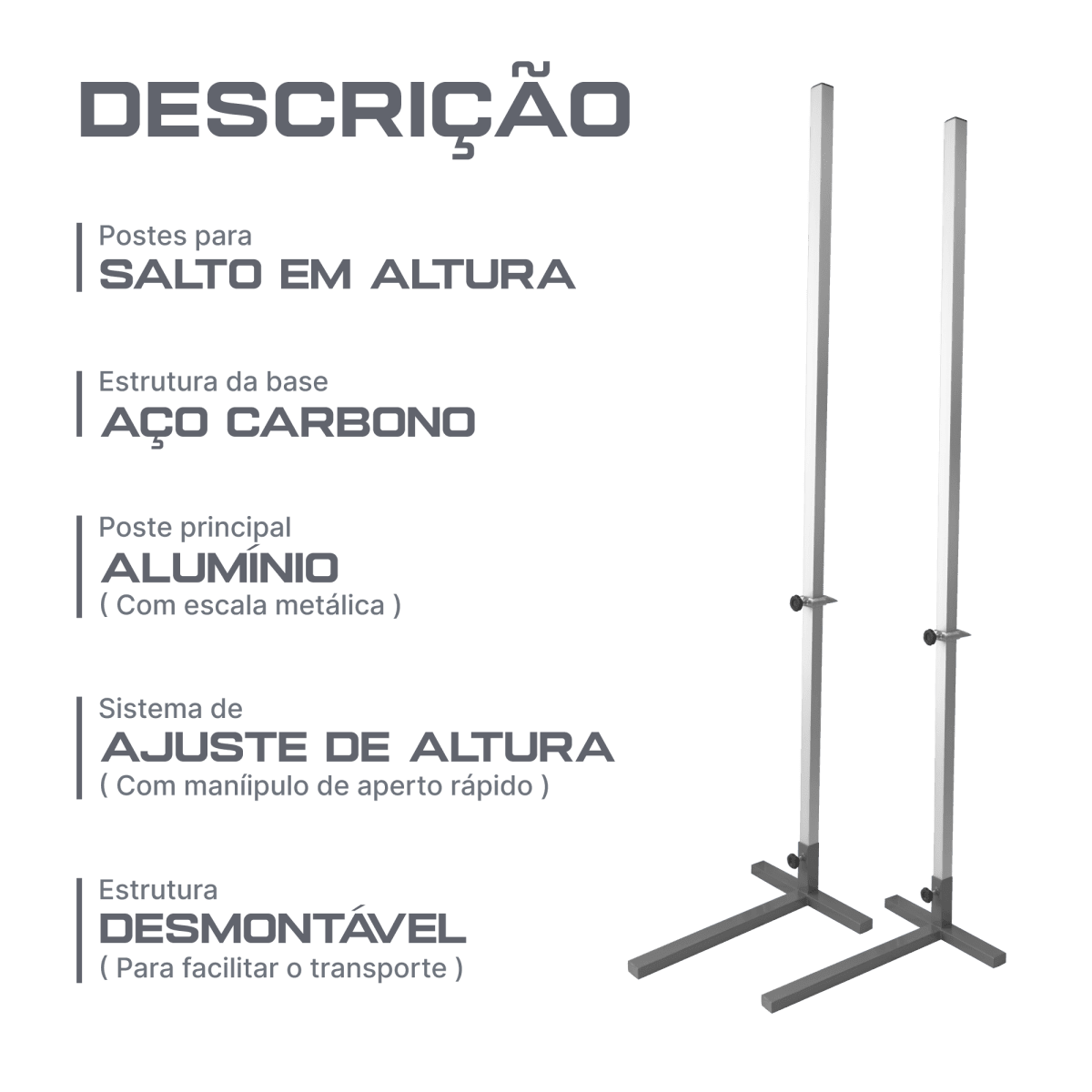 Postes para salto em altura de treinamento Pista e Campo
