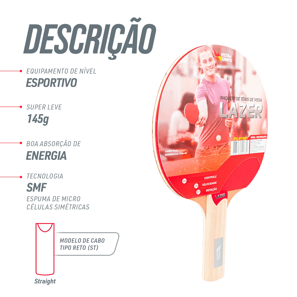 Raquete de tênis de mesa Lazer Pista e Campo