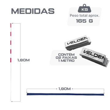 Kit Antenas de Voleibol Velden com Faixas Laterais e Bolsa - Par