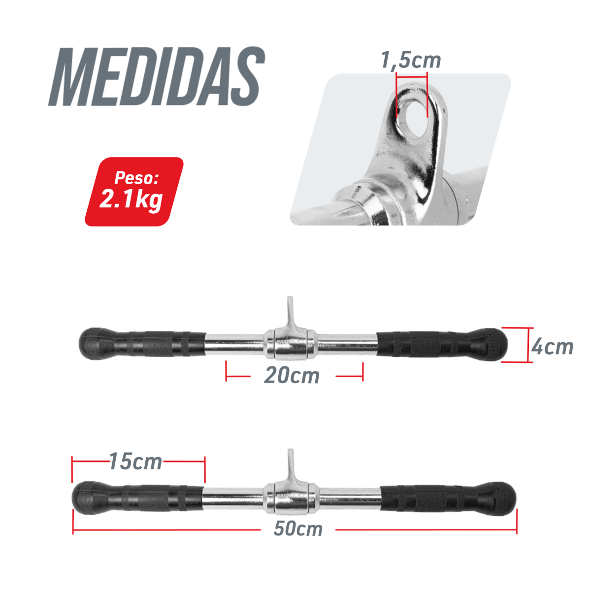Puxador Barra Reta 50cm Pulley Cromado Maciço com Giro Envolst