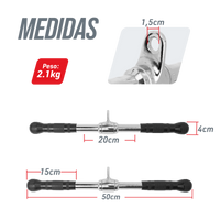 Puxador Barra Reta 50cm Pulley Cromado Maciço com Giro Envolst