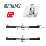 Puxador Barra Reta 50cm Pulley Cromado Maciço com Giro Envolst