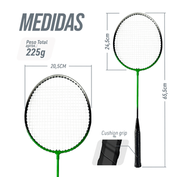 Kit de Badminton Recreativo 2 Raquetes e 2 Volantes de Nylon Loire