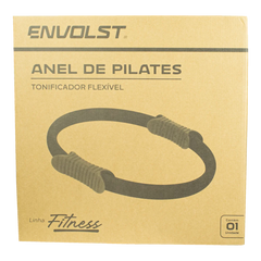 Anel de Pilates Tonificador Flexível Envolst - Verde e Cinza
