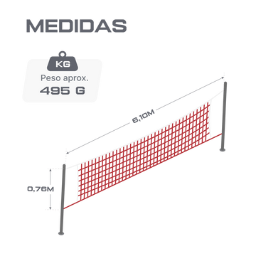 Rede de Badminton Profissional 6,10x0,76m Loire