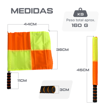 Kit de Bandeiras Quatro Gomos para Sinalização Esportiva com Bolsa Velden