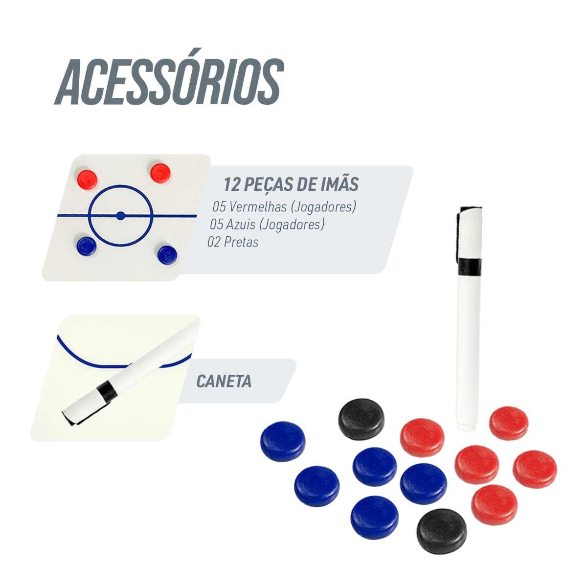 Quadro tático para treinamento esportivo futsal 45x30cm Vinex